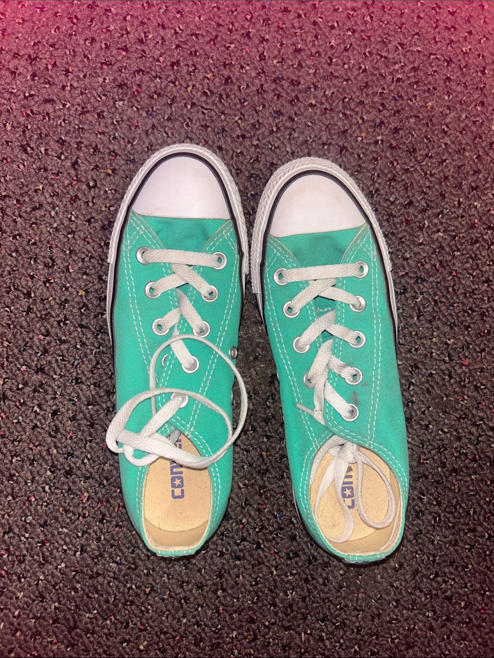 Converse Kids Teal Canvas Low-Top Sneakers